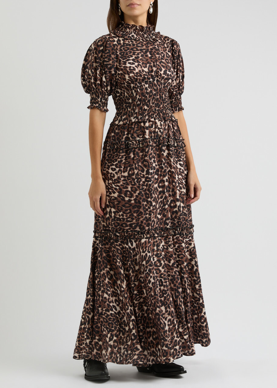 Sister Jane Lise Leopard-print Woven Midi Dress Sister Jane Sister Jane Lise Leopard-print Woven Midi Dress Sister Jane