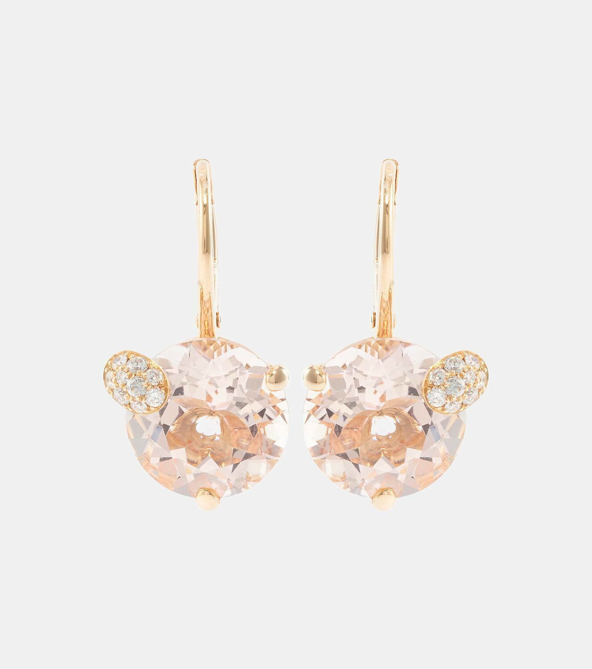 Bucherer Fine Jewellery Peekaboo 18kt rose gold earrings with morganites and diamonds