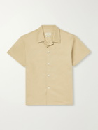 SECOND / LAYER - Avenue Camp-Collar Stretch-Cotton Poplin Shirt - Yellow