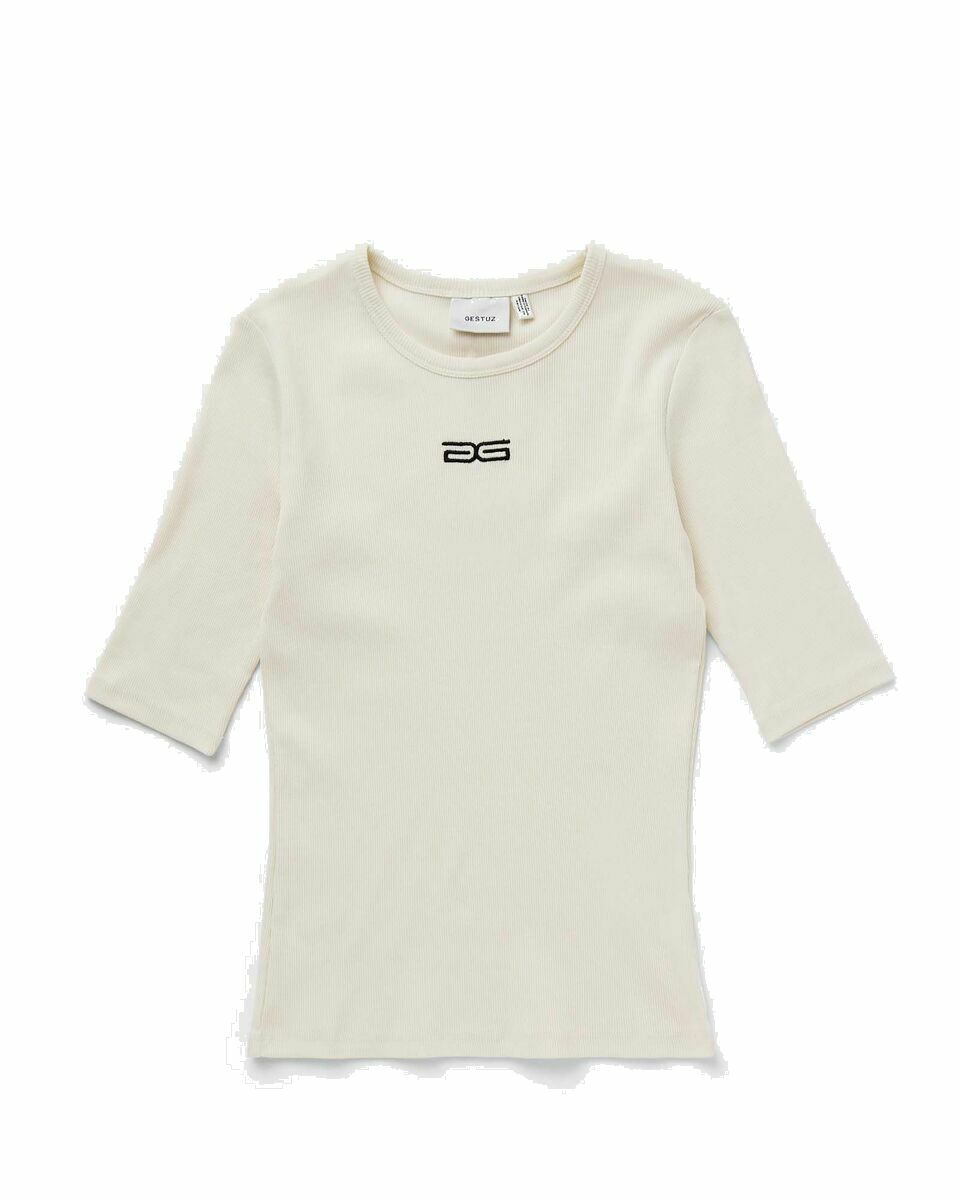 Photo: Gestuz Drewgz Half Sleeve Logo Top White - Womens - Shortsleeves