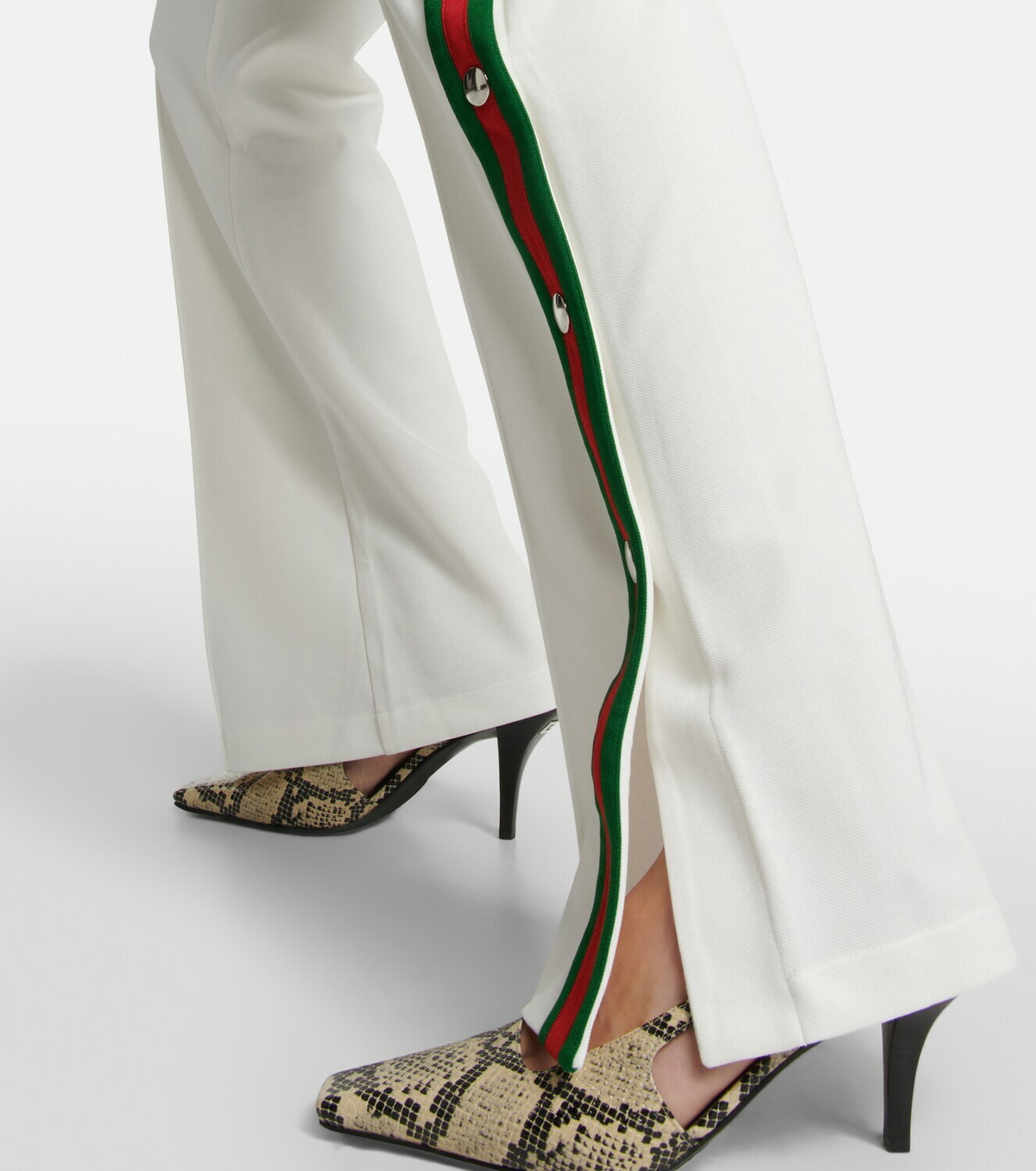 パンツ GUCCI ARCHIVE WHITE SLACKS Gucci Interlocking G Web Stripe pants Gucci