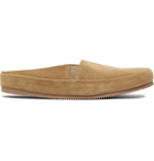 Mulo - Suede Backless Loafers - Tan