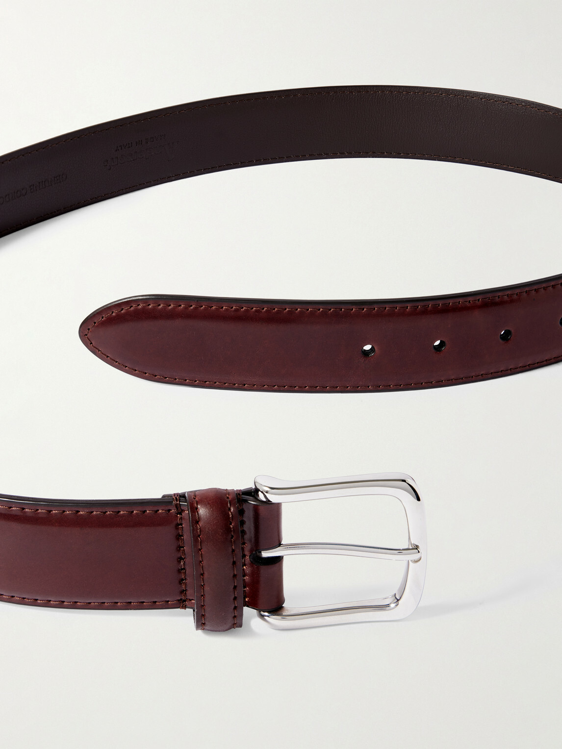 Anderson's - 4cm Polished Leather Belt - Burgundy