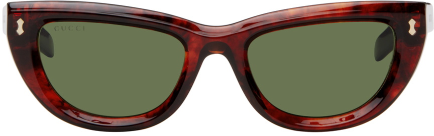 Gucci Tortoise Shell Cat-Eye Sunglasses Cat-eye frame sunglasses in tortoiseshell acetate | GUCCI® US main image 3