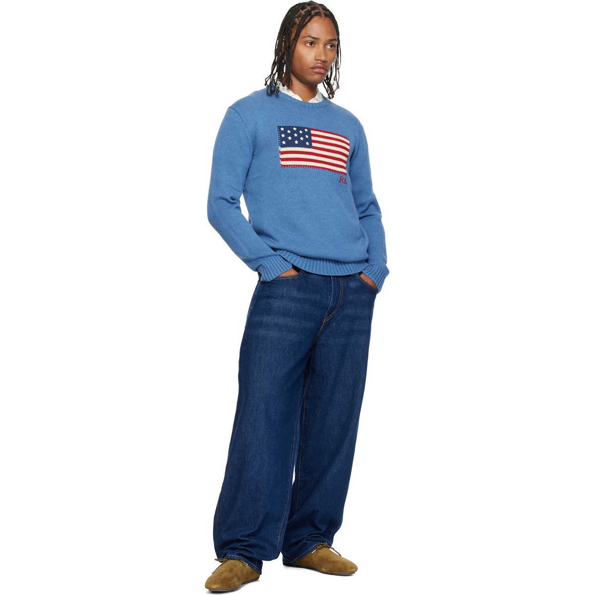 Polo Ralph Lauren Blue 'The Iconic Flag' Sweater