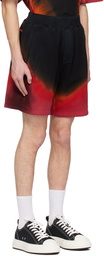 Dsquared2 Black & Orange Flame Shorts