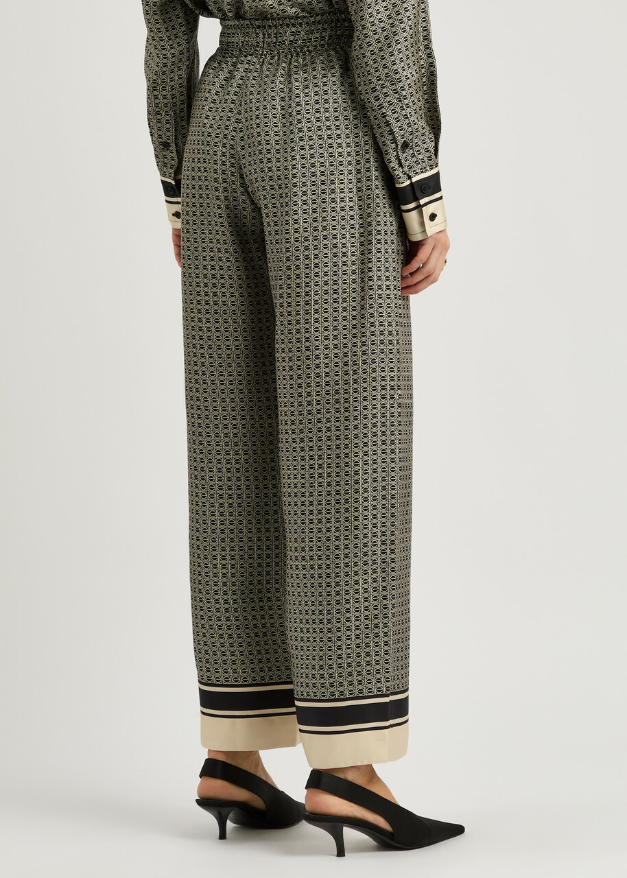 Esse Studios Signat Monogram Silk Trousers Black