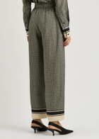 Esse Studios Signat Monogram Silk Trousers Black