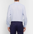 Canali - Blue Slim-Fit Micro-Checked Cotton-Poplin Shirt - Blue