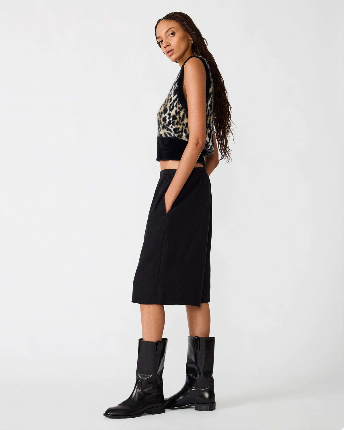 Steve Madden Mila Sweater Top in Leopard