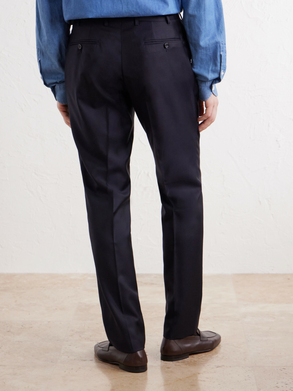 Canali - Tapered Pleated Wool-Twill Trousers - Blue