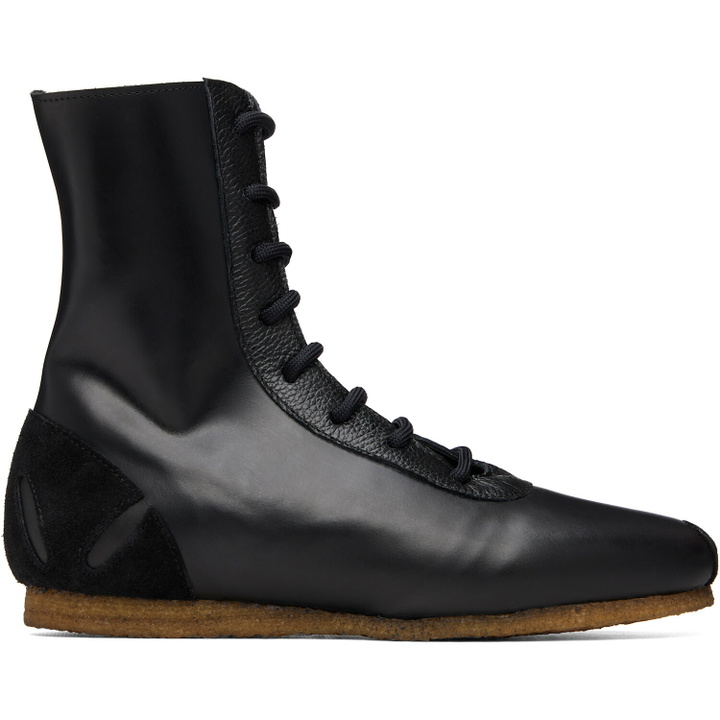 Photo: Stefan Cooke Black Slash Heel Boxer Sneakers