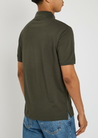 Emporio Armani Logo-embroidered Piqué Cotton Polo Shirt Dark Green