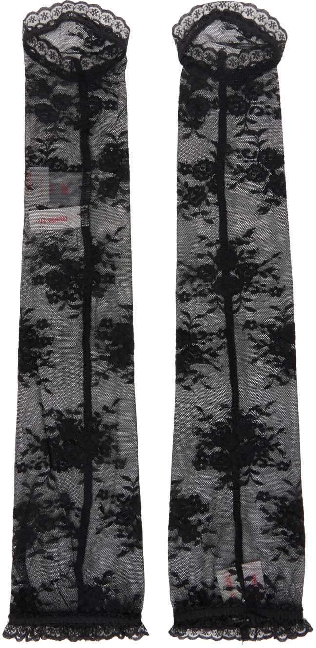 Yuhan Wang Black Lace Arm Warmers
