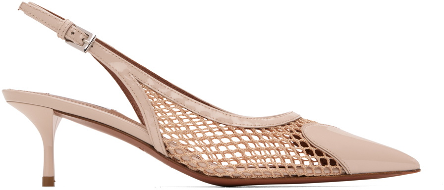 ALAÏA Beige Heart Slingback Heels