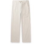 TEKLA - Striped Organic Cotton-Poplin Pyjama Trousers - White