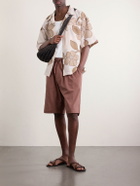 Kardo - Milo Straight-Leg Cotton Drawstring Shorts - Brown