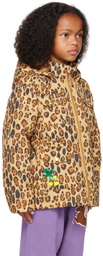 Mini Rodini Kids Brown Quilted Leopard Jacket