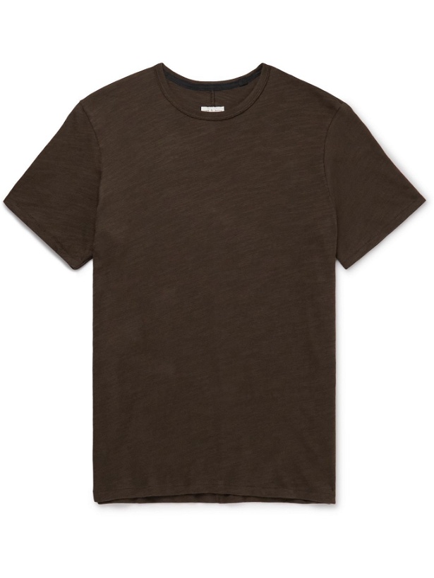 Photo: Rag & Bone - Classic Flame Slub Organic Cotton-Jersey T-Shirt - Brown