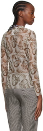 Anne Isabella Off-White & Green Recycled Polyethylene Blouse