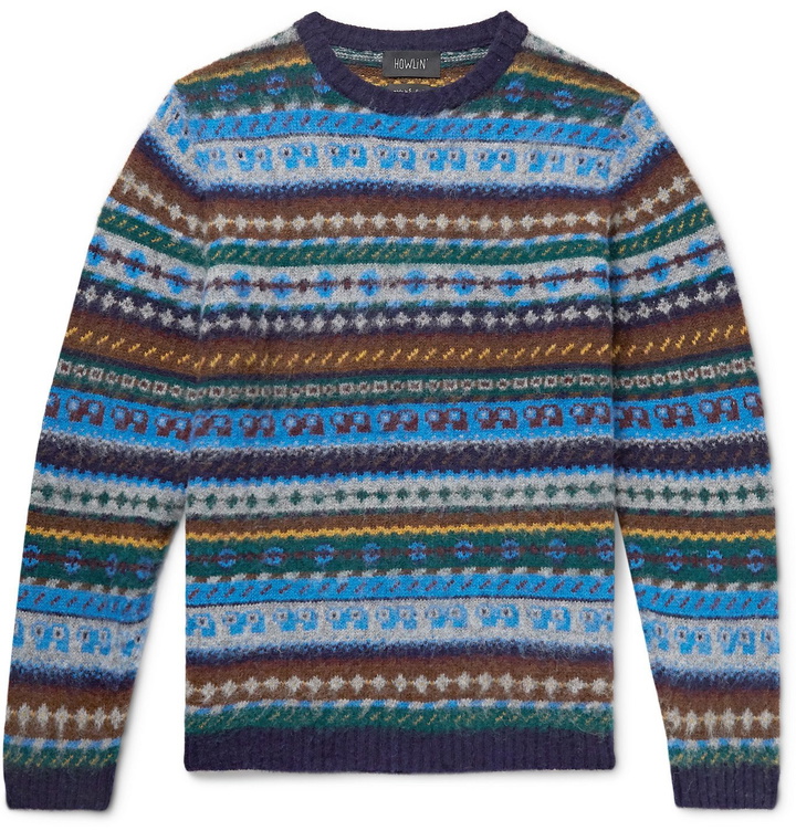 Photo: Howlin' - Revenge of the Wool Fair Isle Wool Sweater - Blue