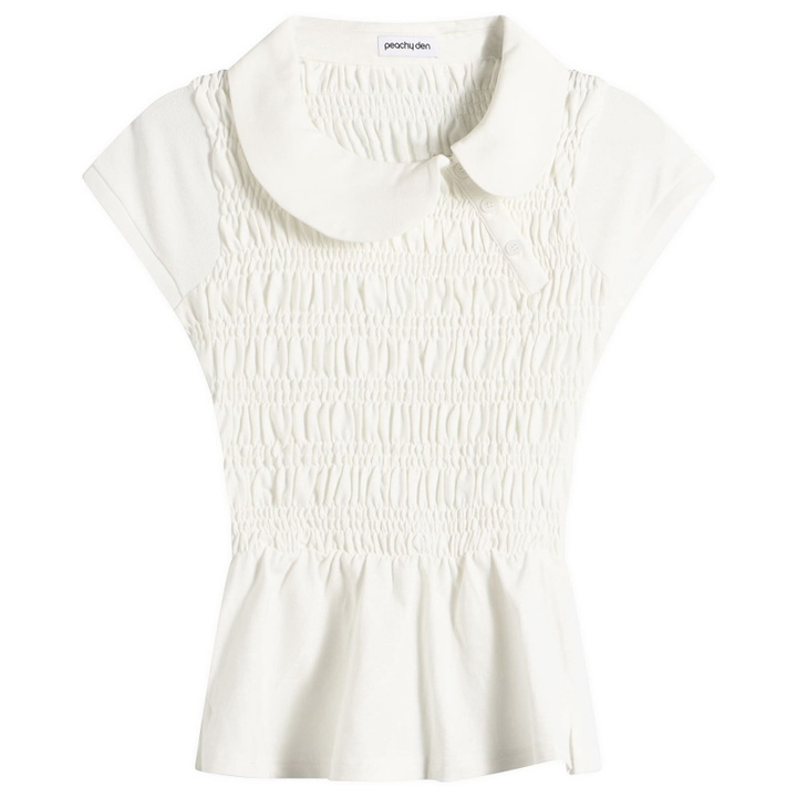 Photo: Peachy Den Women's Ferdinand Polo Top in Porcelain