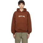 Helmut Lang Brown Ticket Logo Hoodie