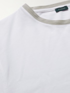 INCOTEX - Contrast-Tipped Ice Cotton-Jersey T-Shirt - White - IT 44