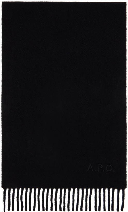 Photo: A.P.C. Black Ambroise Embroidered Scarf