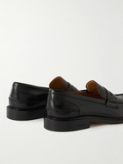 VINNY's - Townee Polished-Leather Penny Loafers - Black