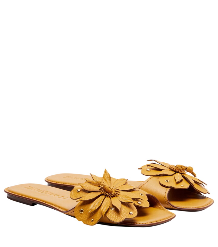 Photo: Zimmermann Brightside floral-appliqué leather sandals