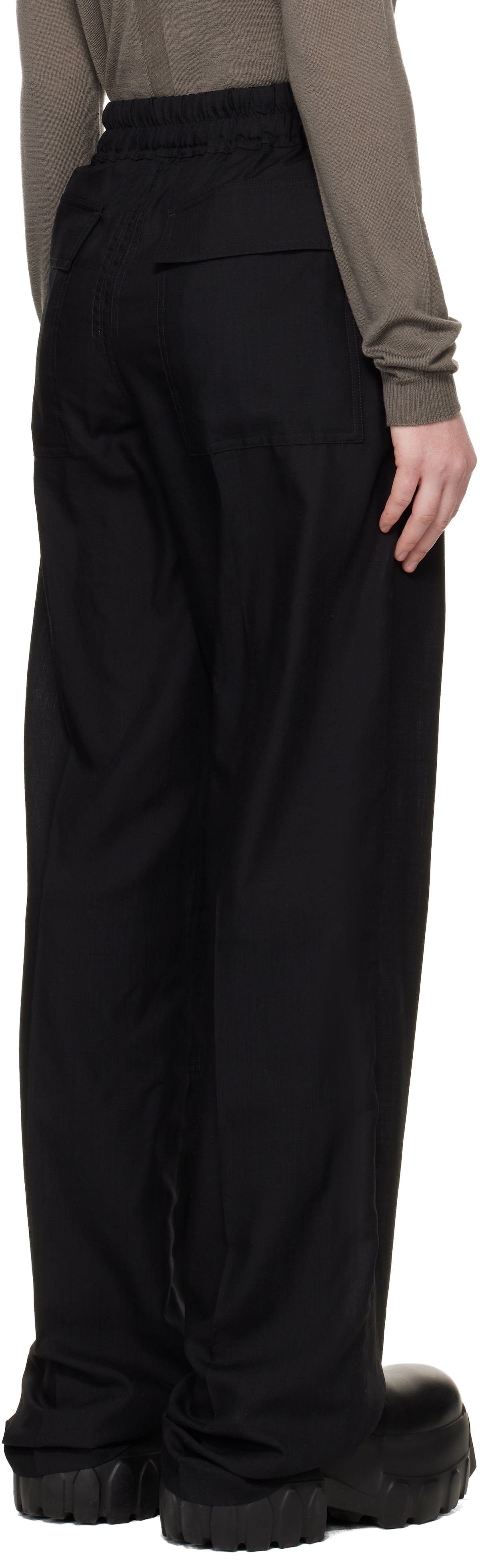 Rick Owens Black Temple Dietrich Drawstring Lounge Pants