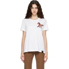 Stella McCartney White Watercolour Horse Cotton T-shirt