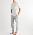 Hugo Boss - Slim-Fit Logo-Embroidered Stretch Cotton-Jersey T-Shirt - Neutrals