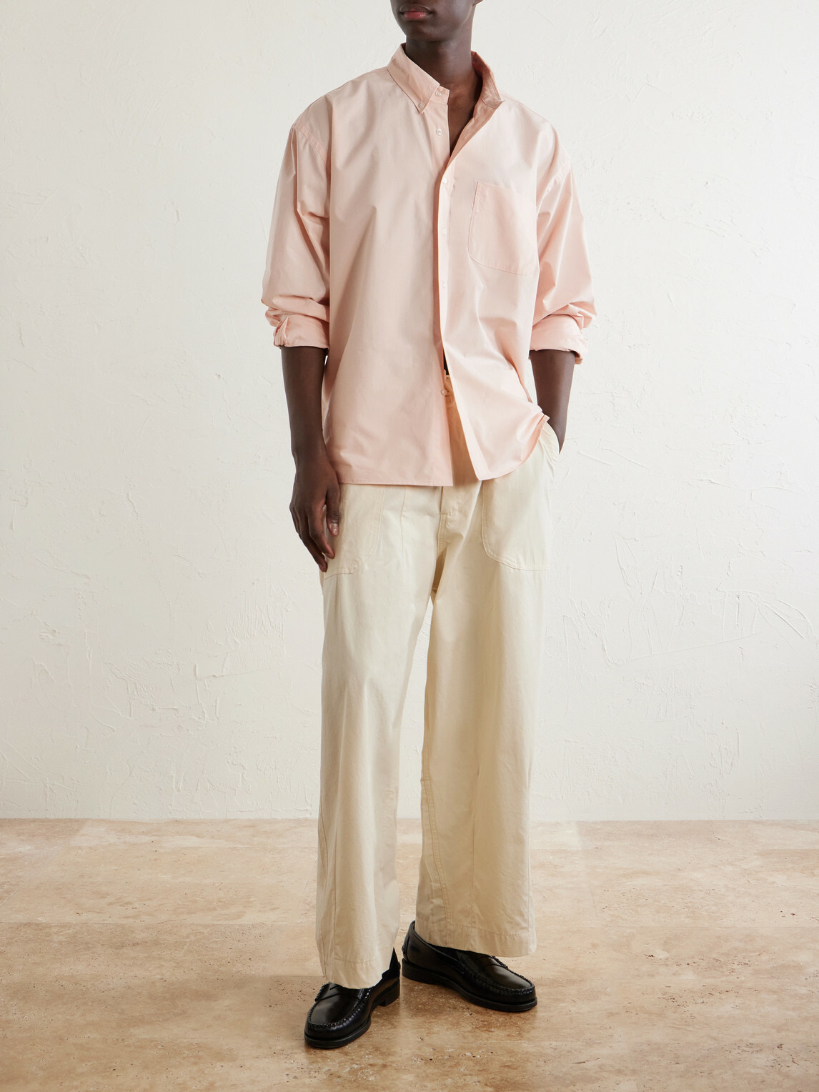 Cherry Los Angeles - Wide-Leg Cotton Twill Trousers - Neutrals