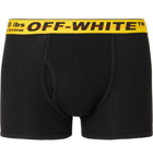 Off-White - Ribbed Stretch-Cotton Boxer Briefs - Black