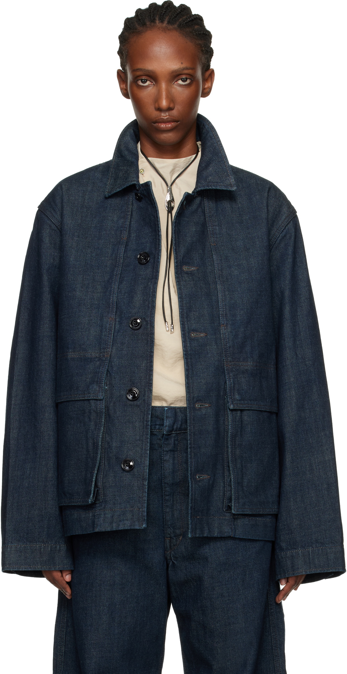LEMAIRE - Wool Blend Short Trench Jacket Lemaire