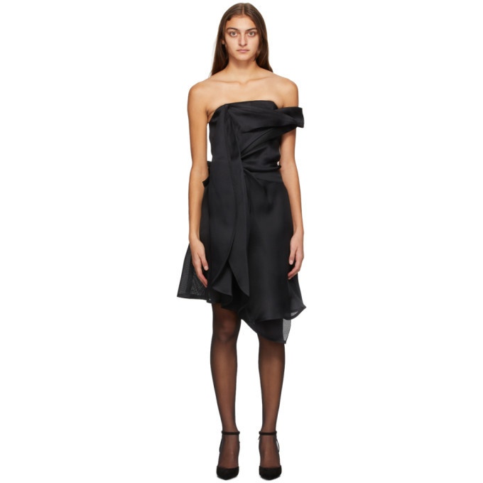 Photo: Nina Ricci Black Asymmetric Off-The-Shoulder Dress