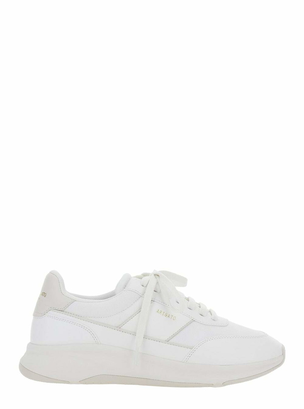 Photo: Axel Arigato genesis Neo Runner White Low Top Sneakers With Logo Lettering On Tongue And Heel In Leather Blend Man