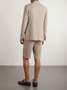 De Petrillo - Linen Single-Breasted Blazer - Neutrals