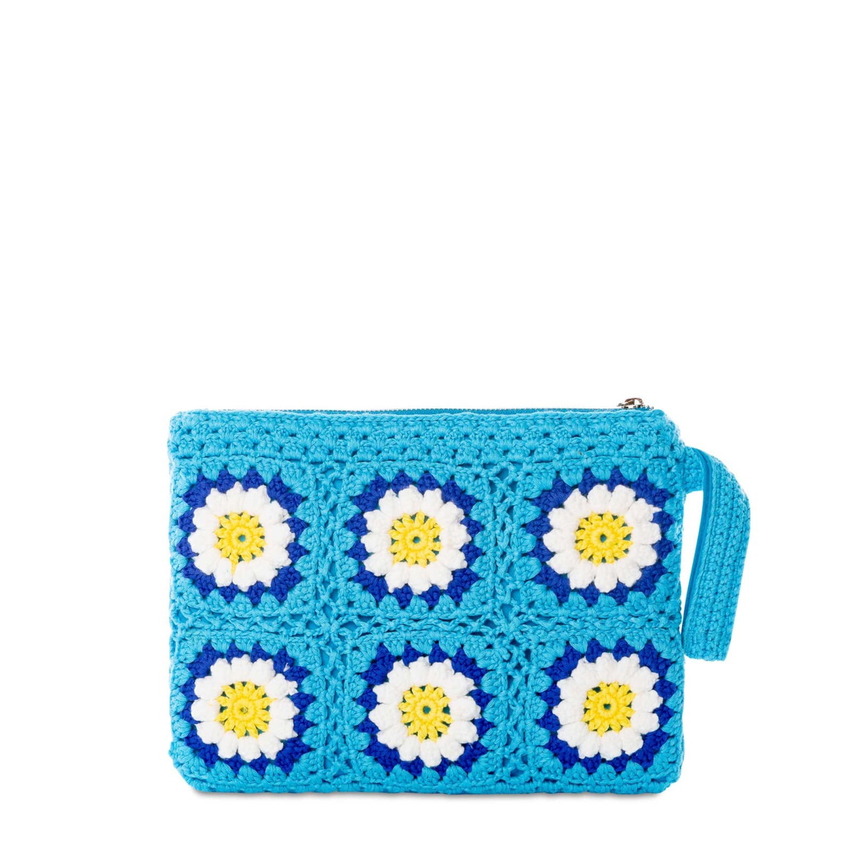 MC2 Saint Barth Parisienne Crochet Pouch Bag With Daisy Embroidery