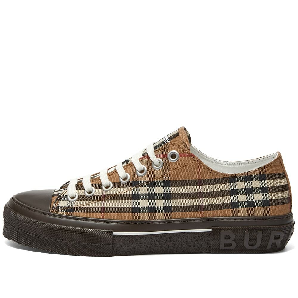 Burberry Men's Jack Check Sneakers in Birch Brown/Black Burberry