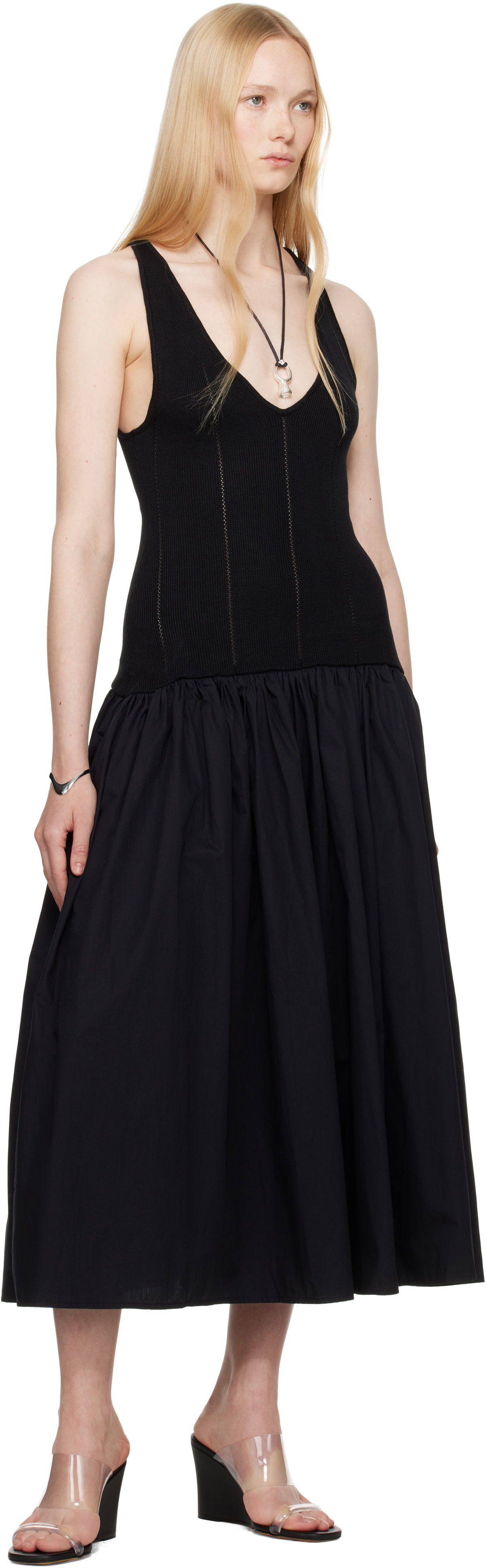 BELLE Black Siena Midi Dress