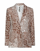 Manila Grace Womens Blazer in Brown