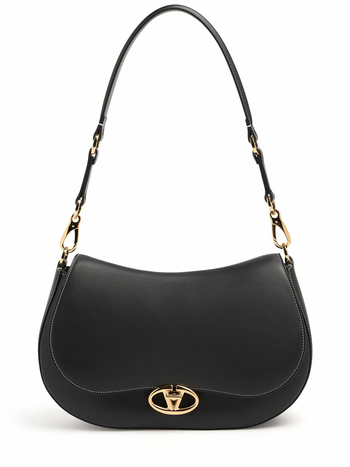 VALENTINO GARAVANI Saddle Logo Leather Shoulder Bag