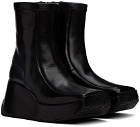 Raf Simons Black Leather Ankle Boots