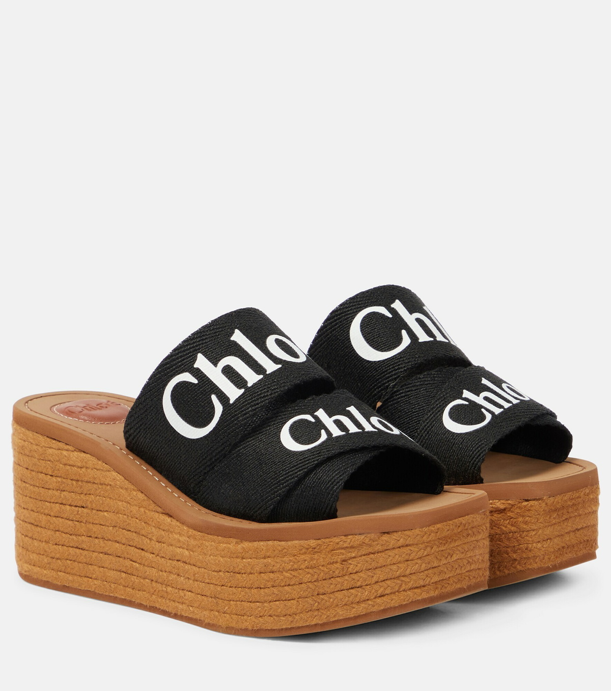 Chloé canvas logo discount sandals