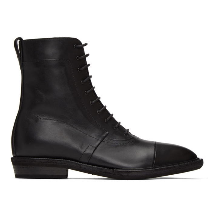 Photo: Haider Ackermann Black Leather Lace-Up Boots
