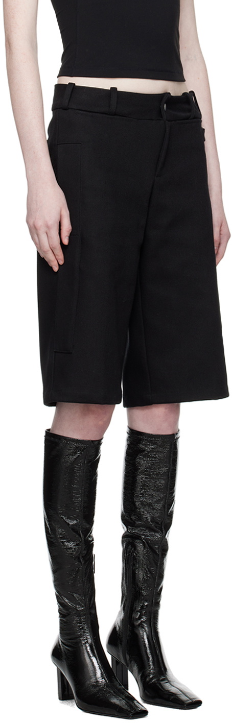 Fax Copy Express Black Embroidered Shorts