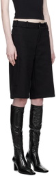 Fax Copy Express Black Embroidered Shorts